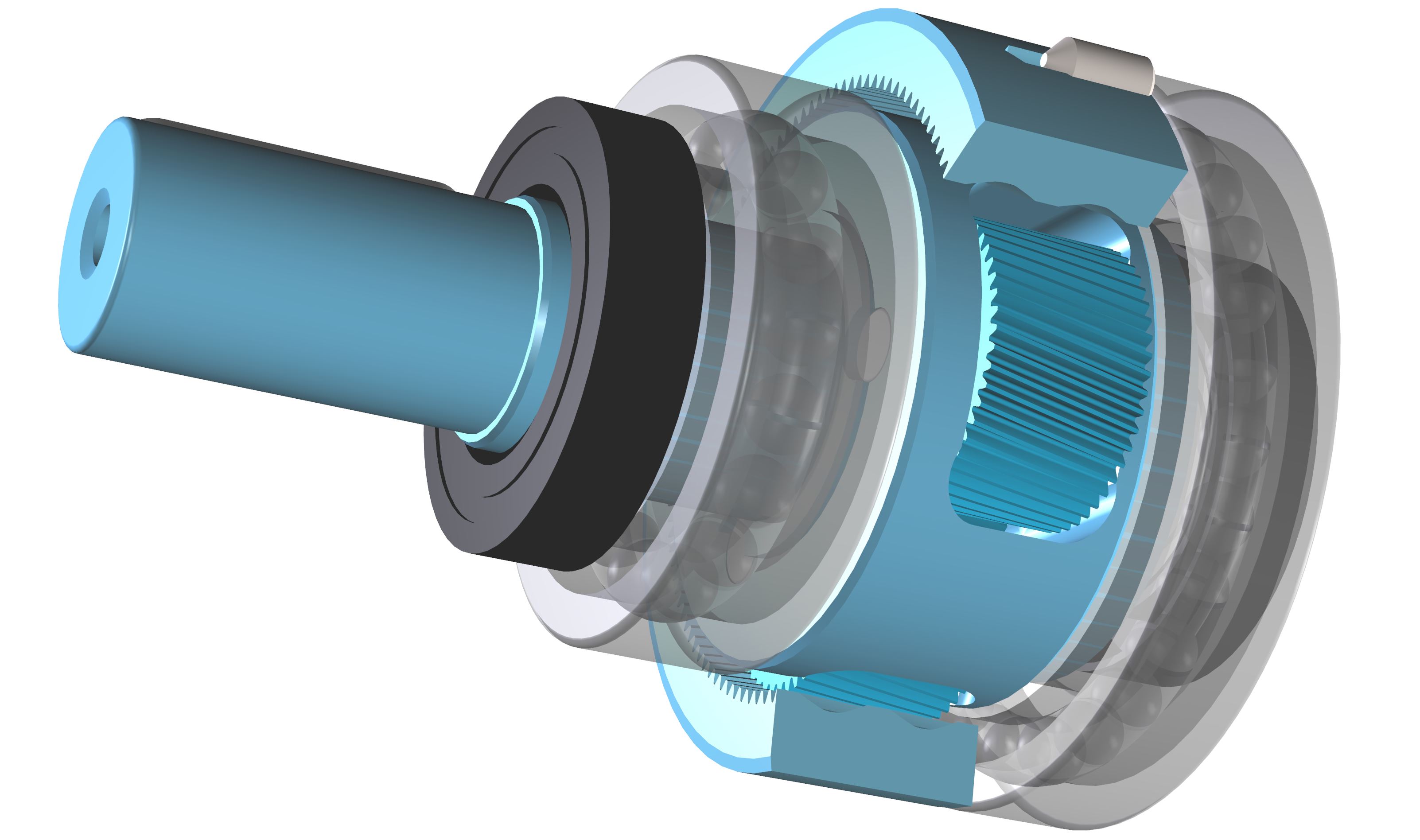 Low-cost helical gearbox