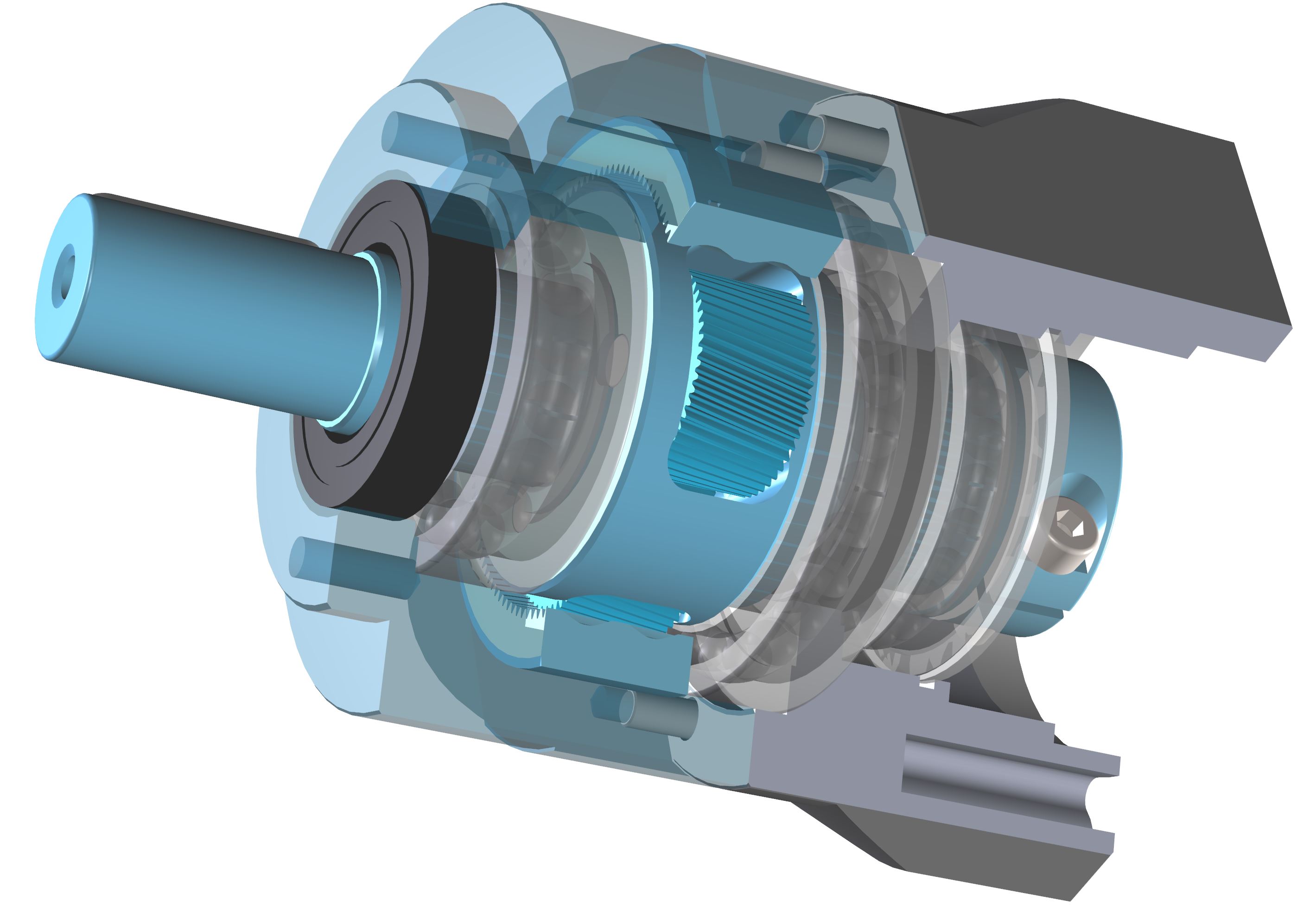 Helical planetary gearbox